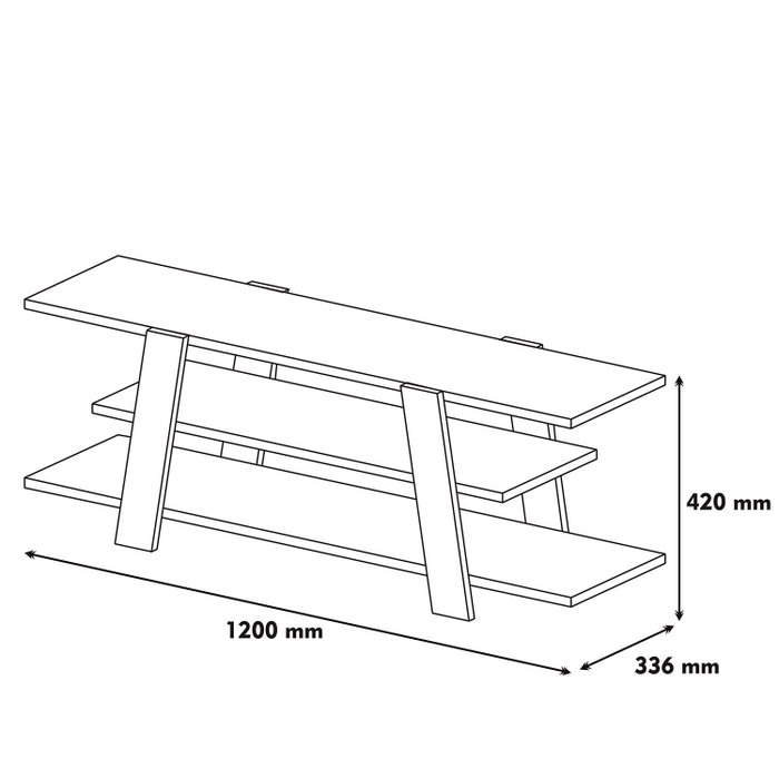 Hanah Home Soporte TV Nogal y Amarillo 120x42x33.6 cm